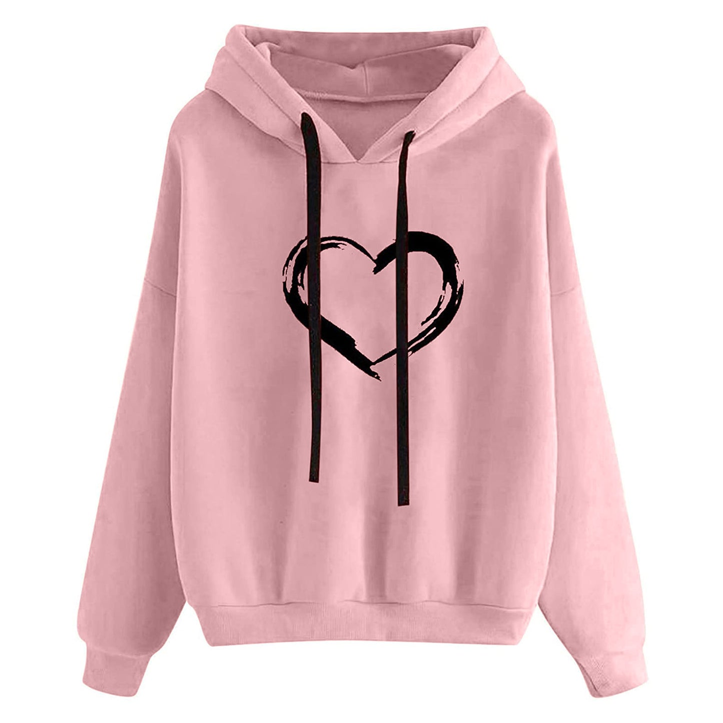 Women's Hooded Sweatshirt Loose Fit Printed Pullover