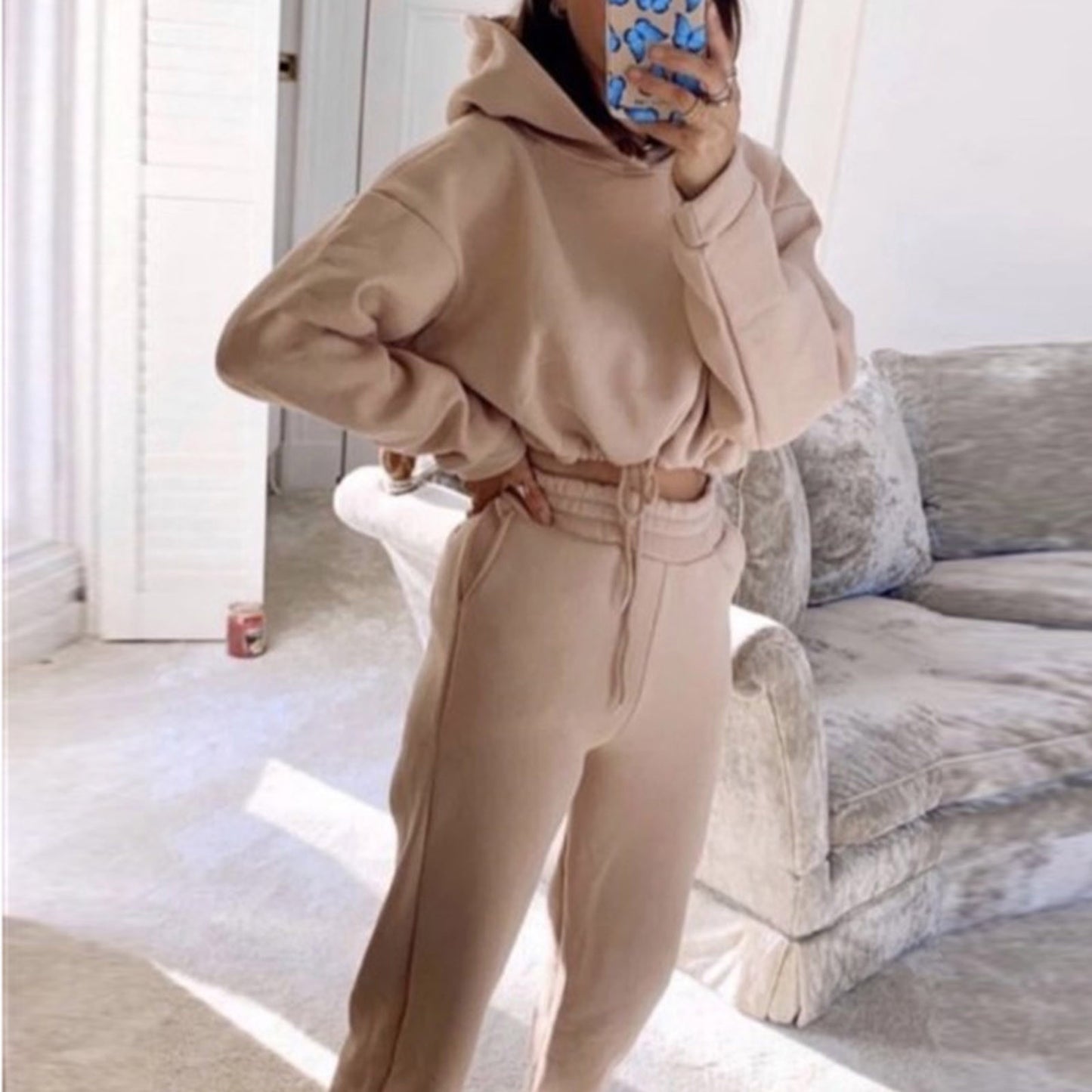 Jogging Suits For Women 2 Piece Sweatsuits Tracksuits Long Sleeve HoodieCasual Fitness Sportswear