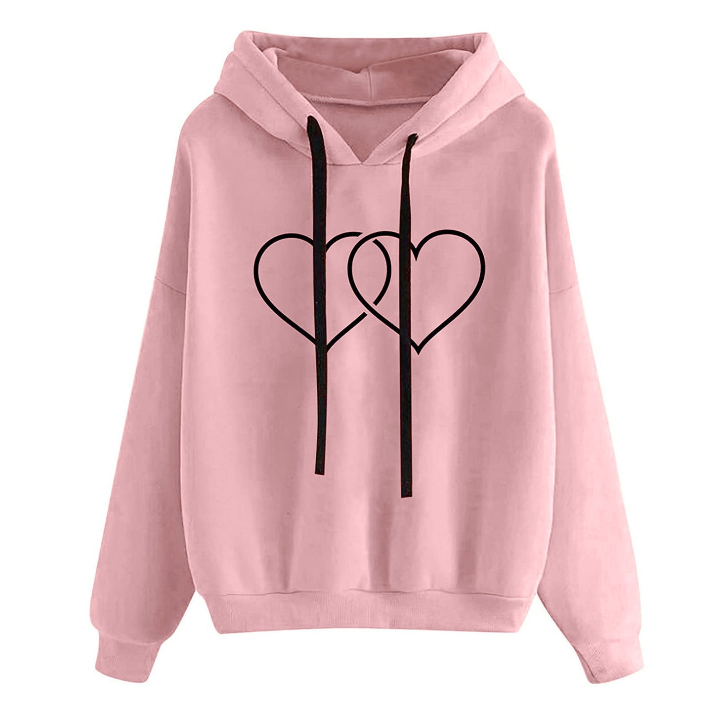 Women's Hooded Sweatshirt Loose Fit Printed Pullover