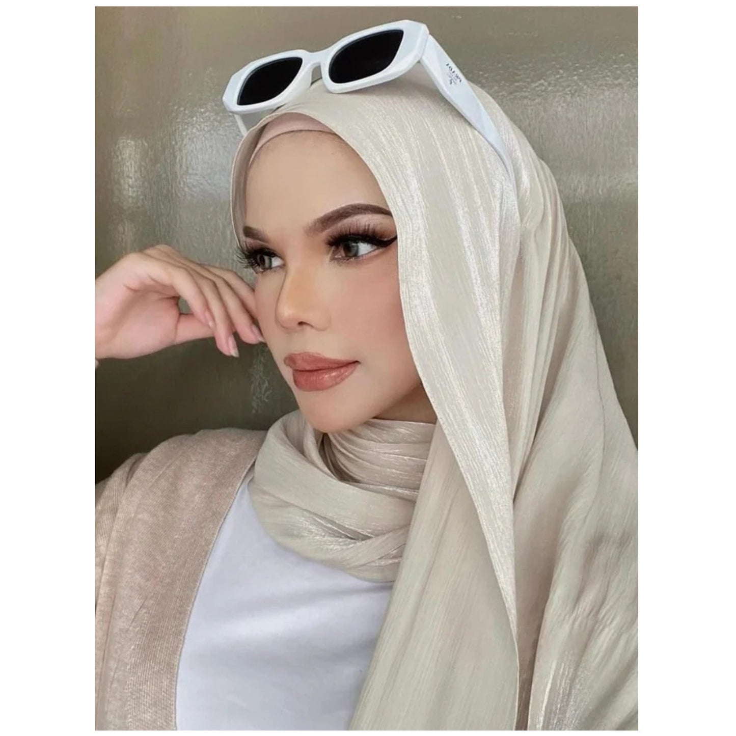 Solid-color breathable chiffon long scarf