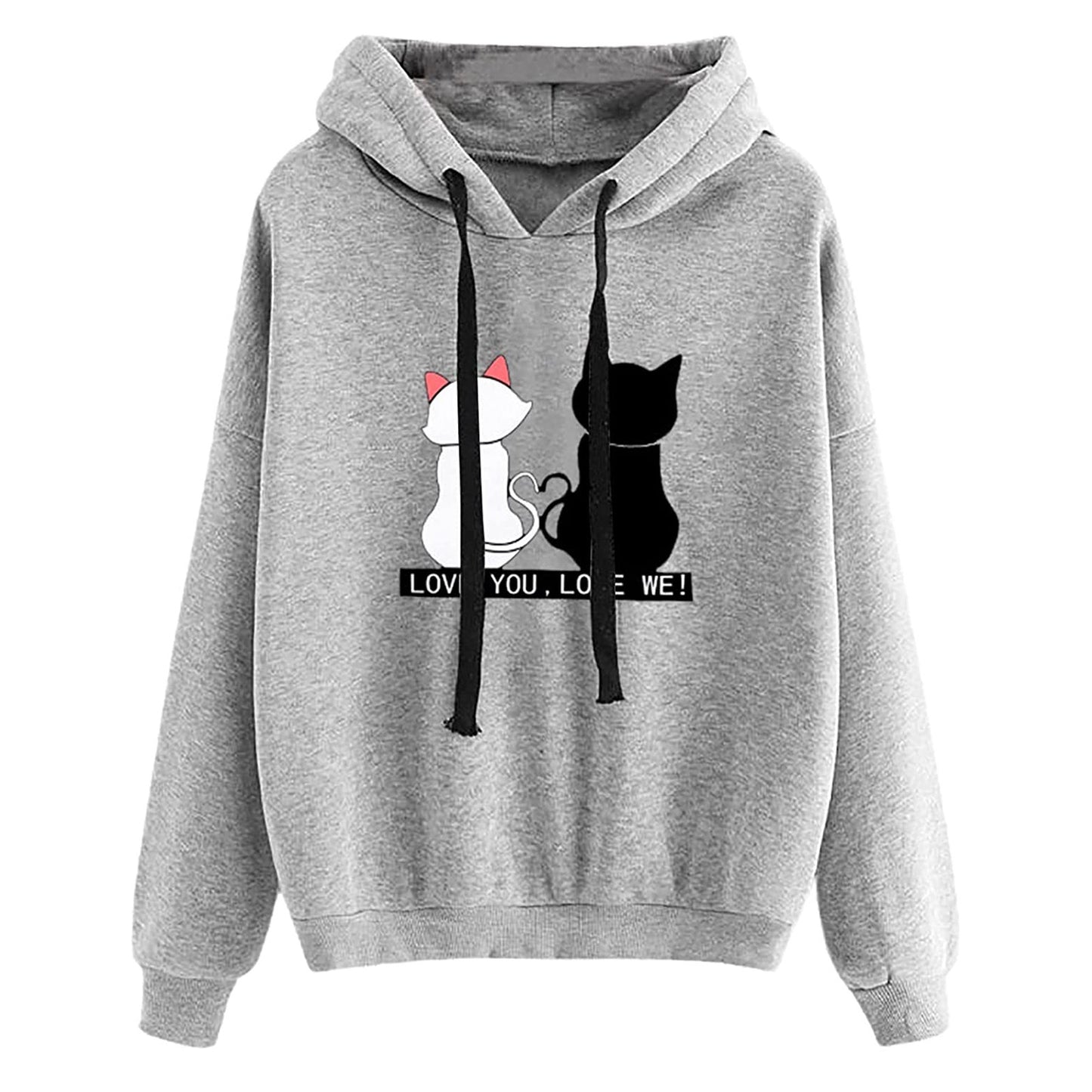 Women's Hooded Sweatshirt Loose Fit Printed Pullover