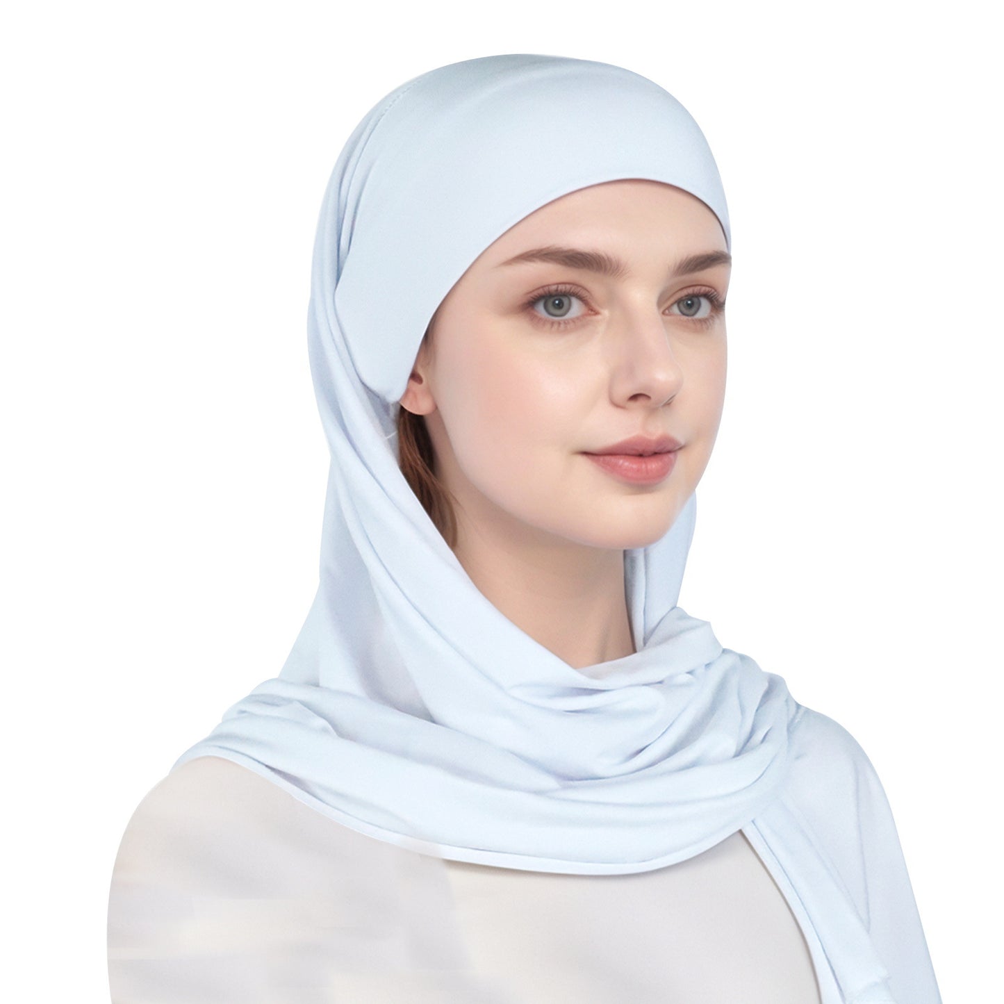 Muslim simple single-layer brim headscarf