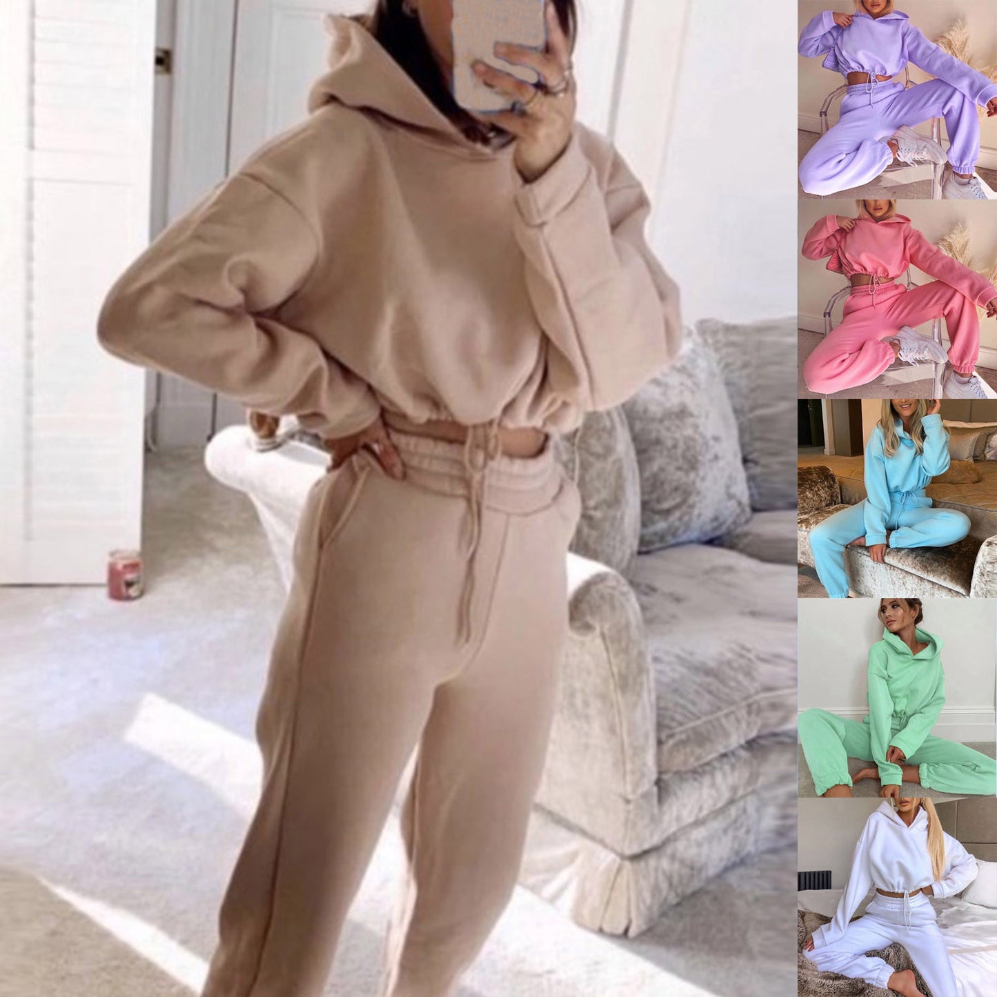 Jogging Suits For Women 2 Piece Sweatsuits Tracksuits Long Sleeve HoodieCasual Fitness Sportswear
