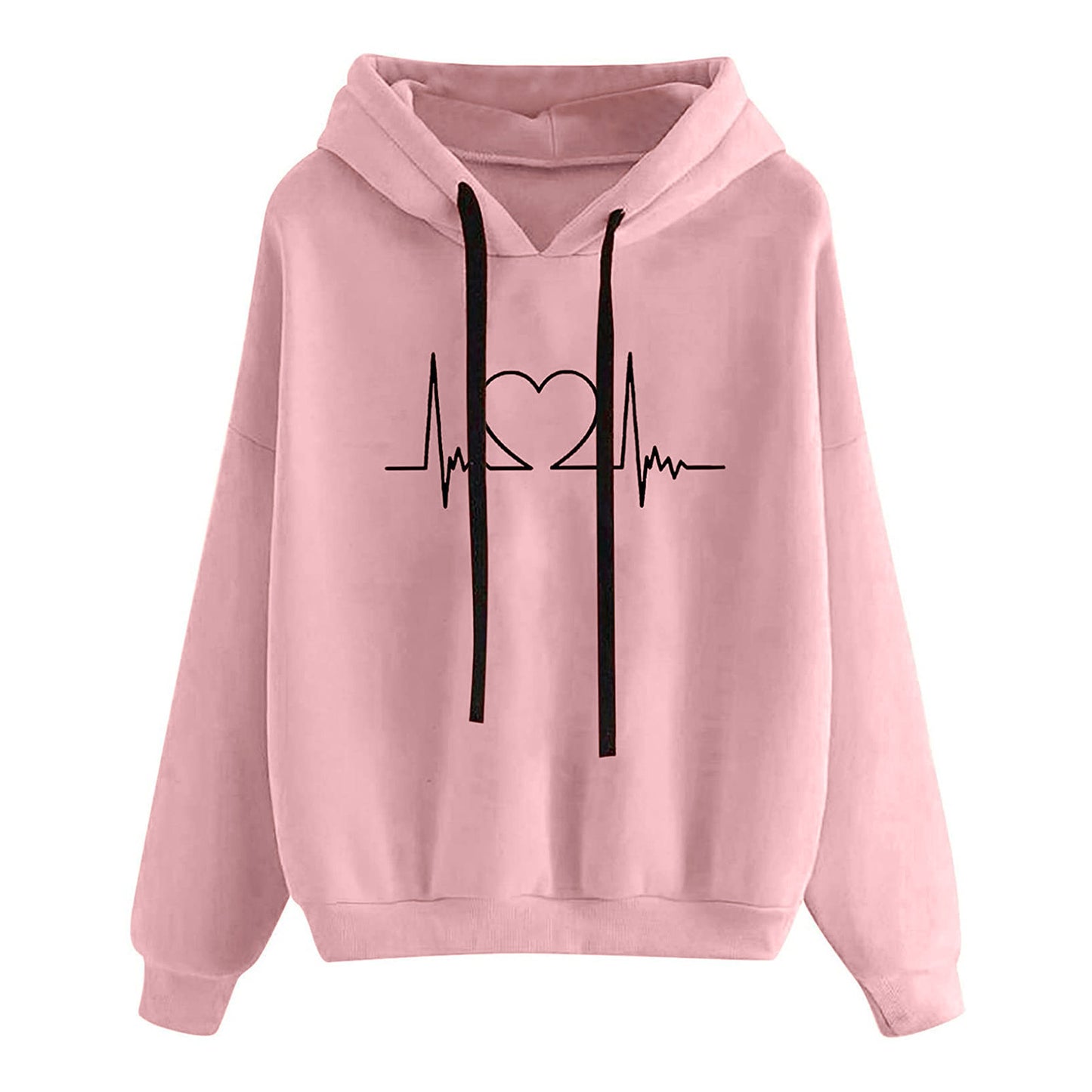 Women's Hooded Sweatshirt Loose Fit Printed Pullover