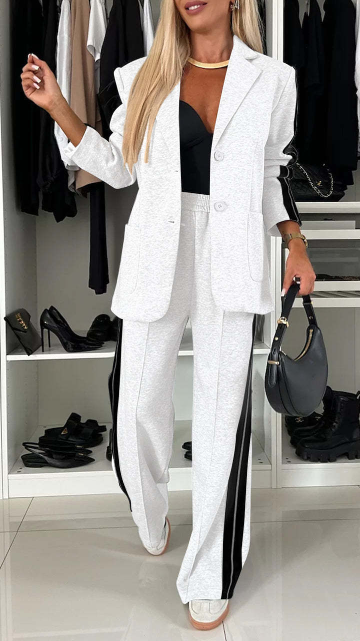 Women's Long-Sleeved Lapel Casual Suit