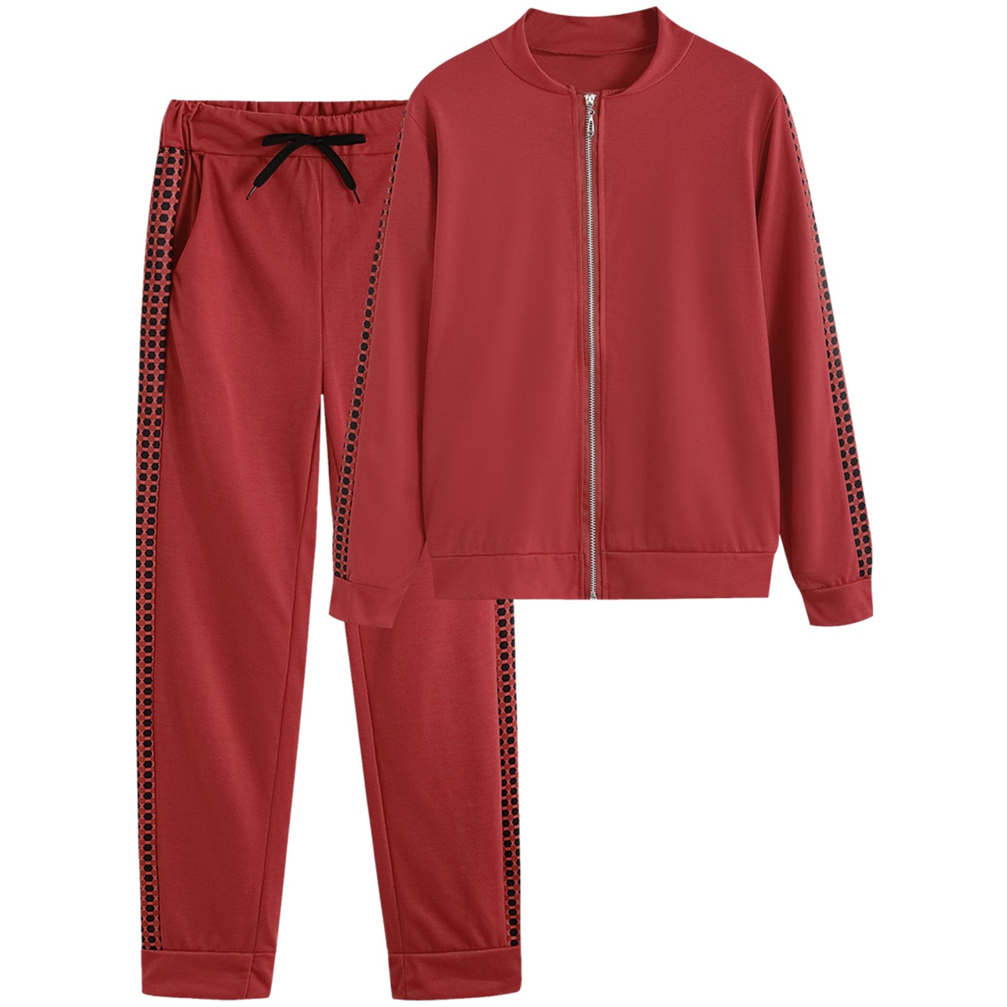 Long Sleeve Plaid Women's Casual Suit