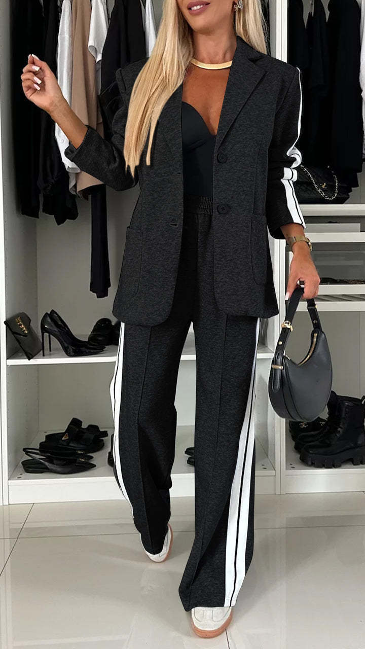 Women's Long-Sleeved Lapel Casual Suit