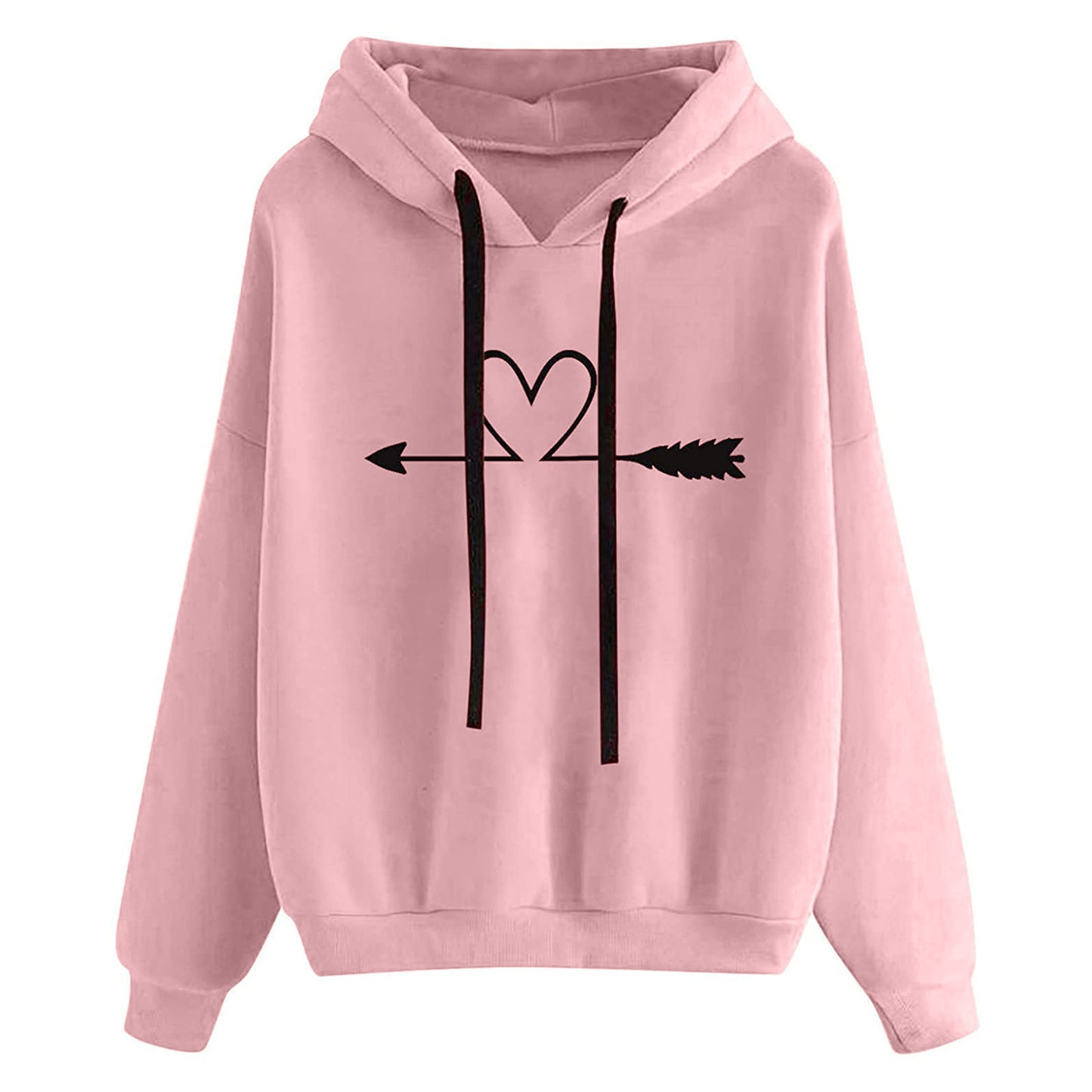 Women's Hooded Sweatshirt Loose Fit Printed Pullover
