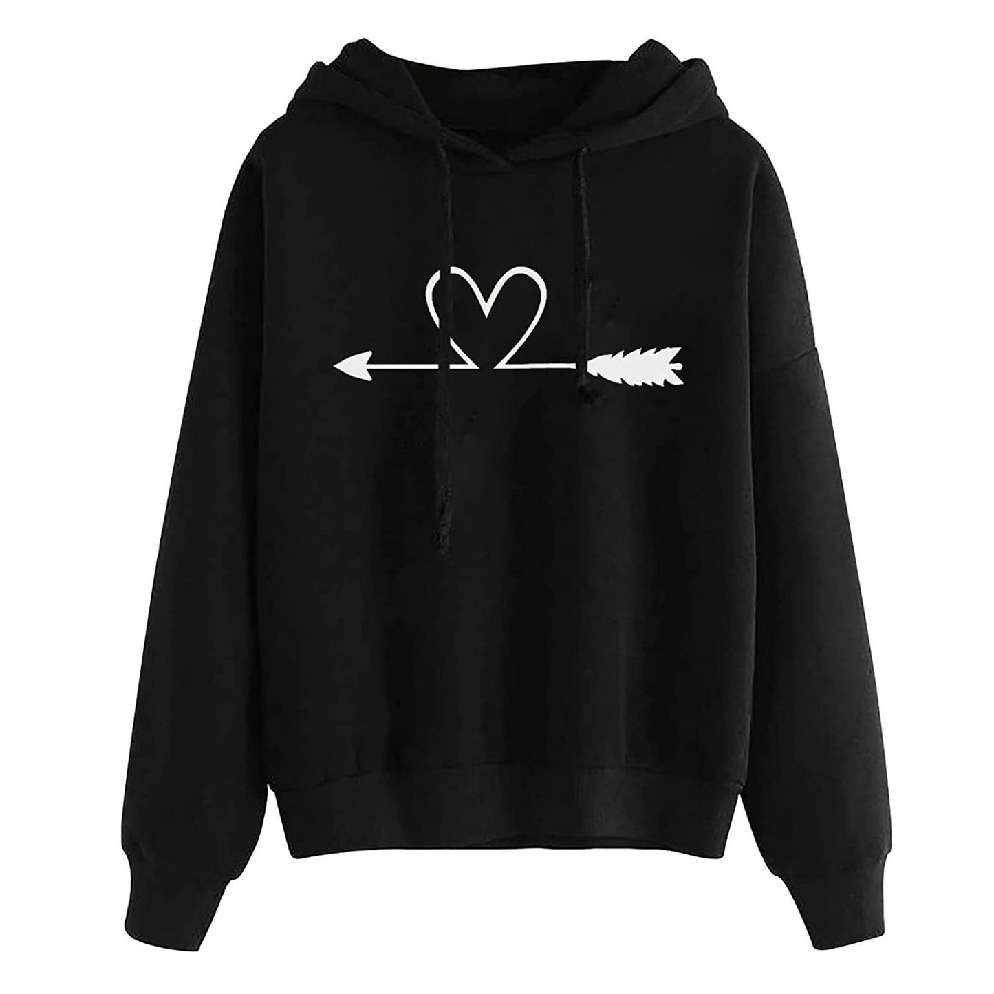 Women's Hooded Sweatshirt Loose Fit Printed Pullover