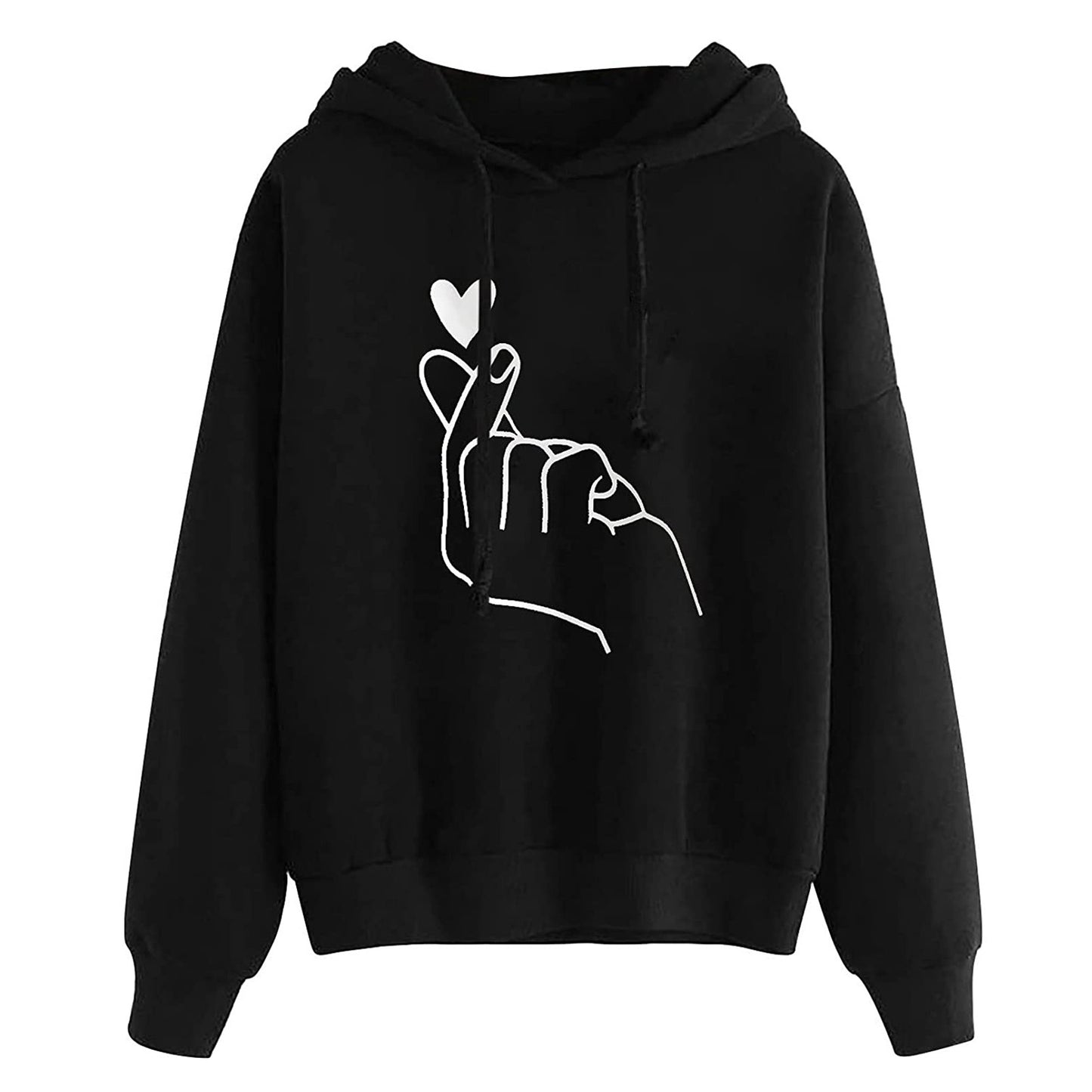 Women's Hooded Sweatshirt Loose Fit Printed Pullover