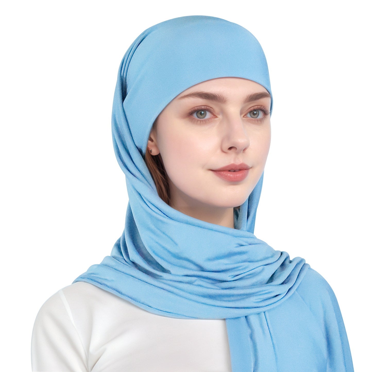 Muslim simple single-layer brim headscarf