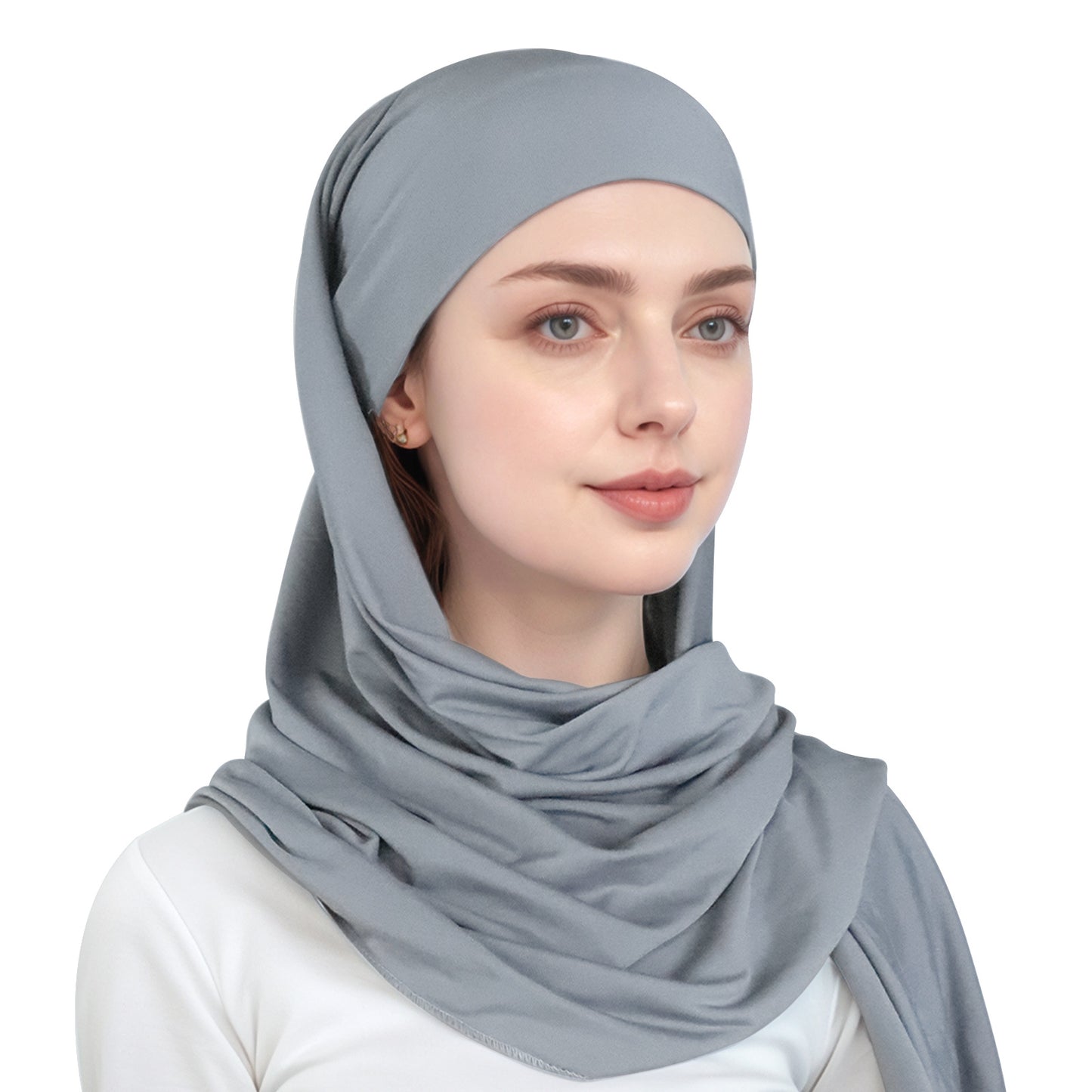 Muslim simple single-layer brim headscarf