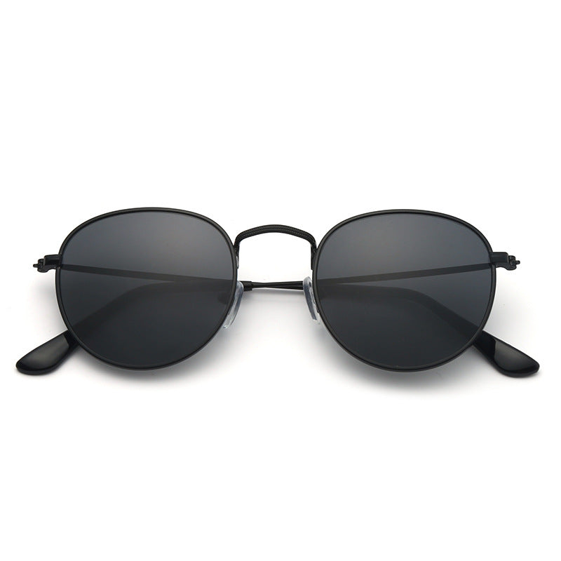 HD Anti-blue Ray Fashion Round Frame Metal Sunglasses