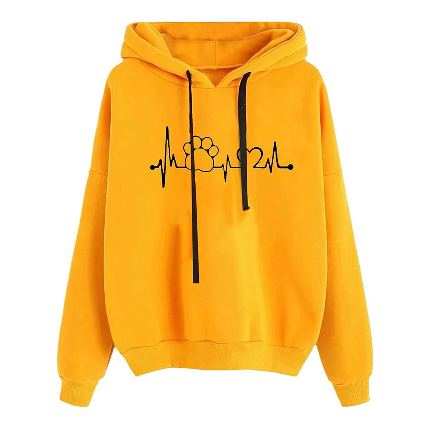Women's Hooded Sweatshirt Loose Fit Printed Pullover