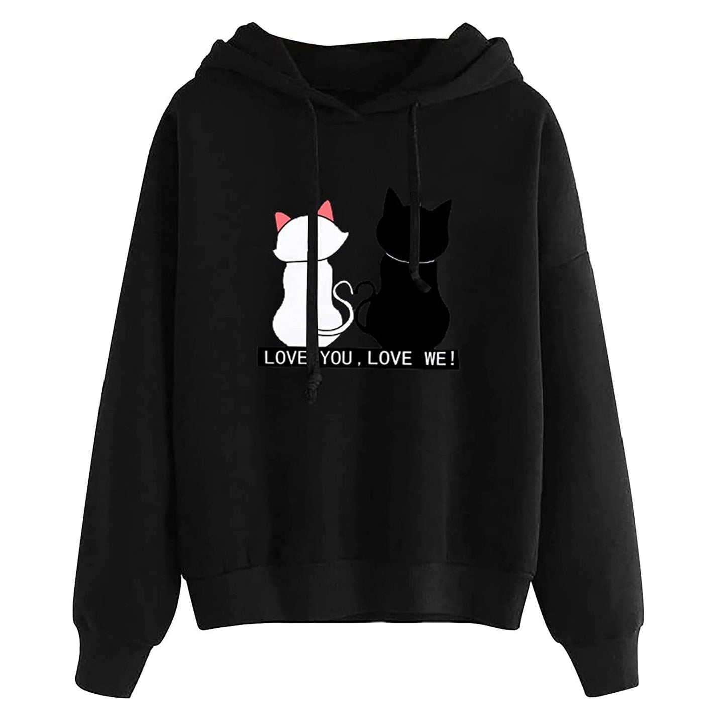 Women's Hooded Sweatshirt Loose Fit Printed Pullover