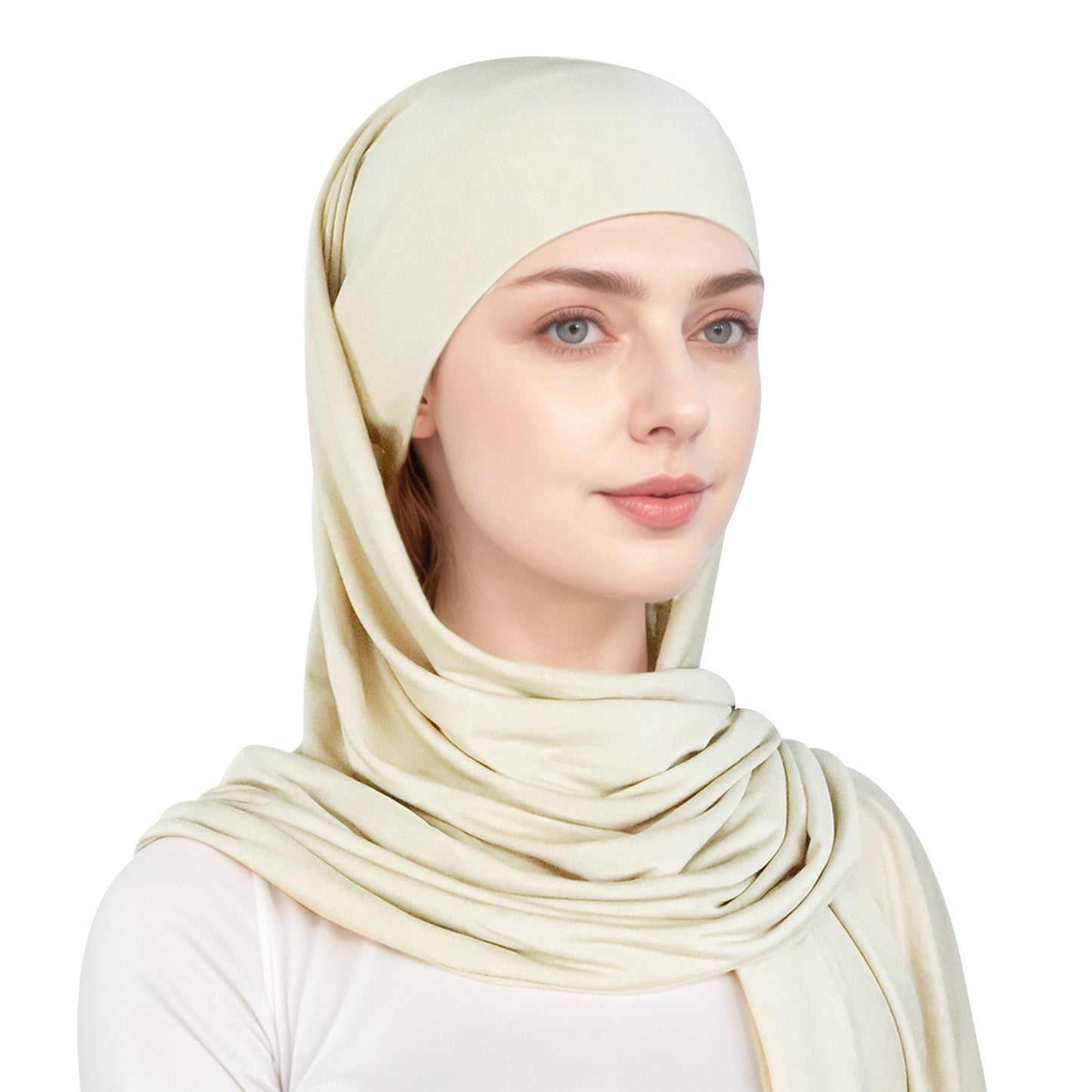 Muslim simple single-layer brim headscarf