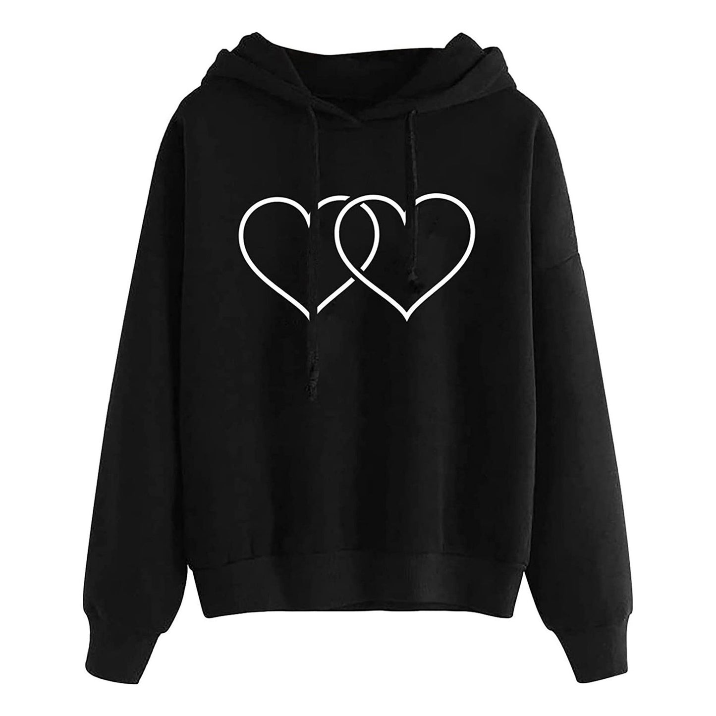 Women's Hooded Sweatshirt Loose Fit Printed Pullover