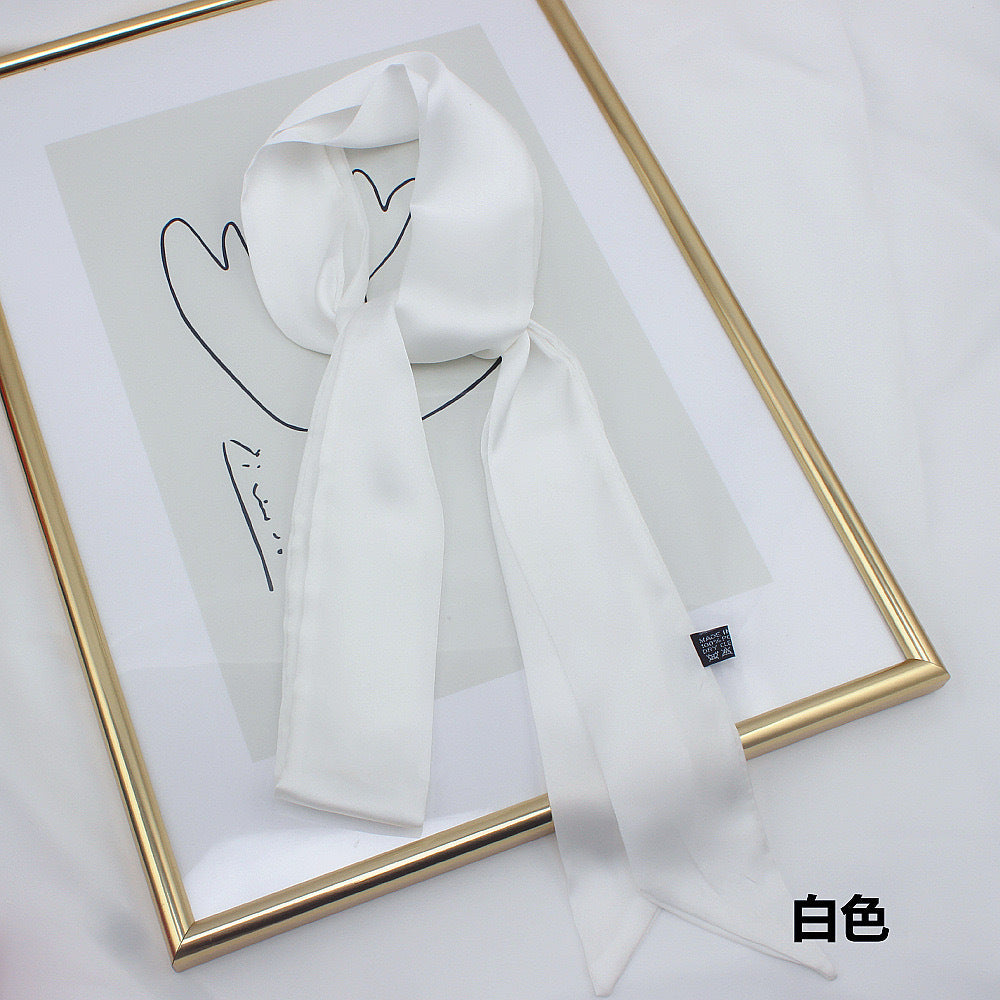 Long Solid Color Narrow Scarf for Women