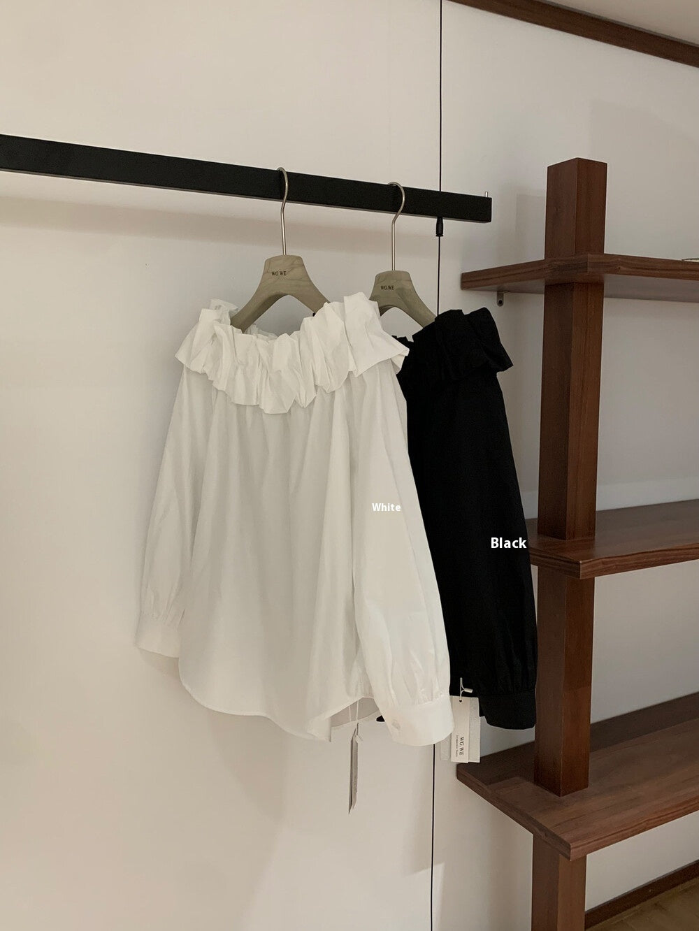 Elegant Bud Loose Slimming Off-shoulder Long Sleeve Shirt