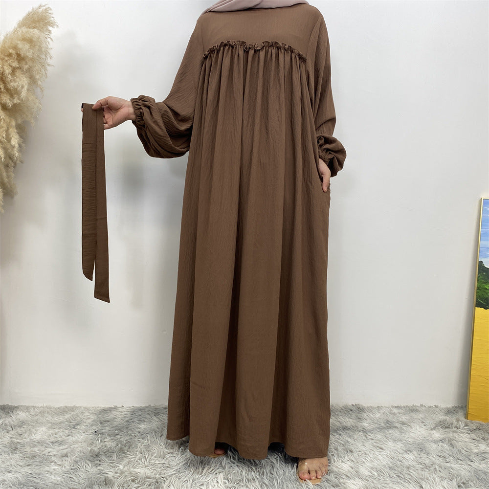 Muslim Abaya Dress with Side Pockets