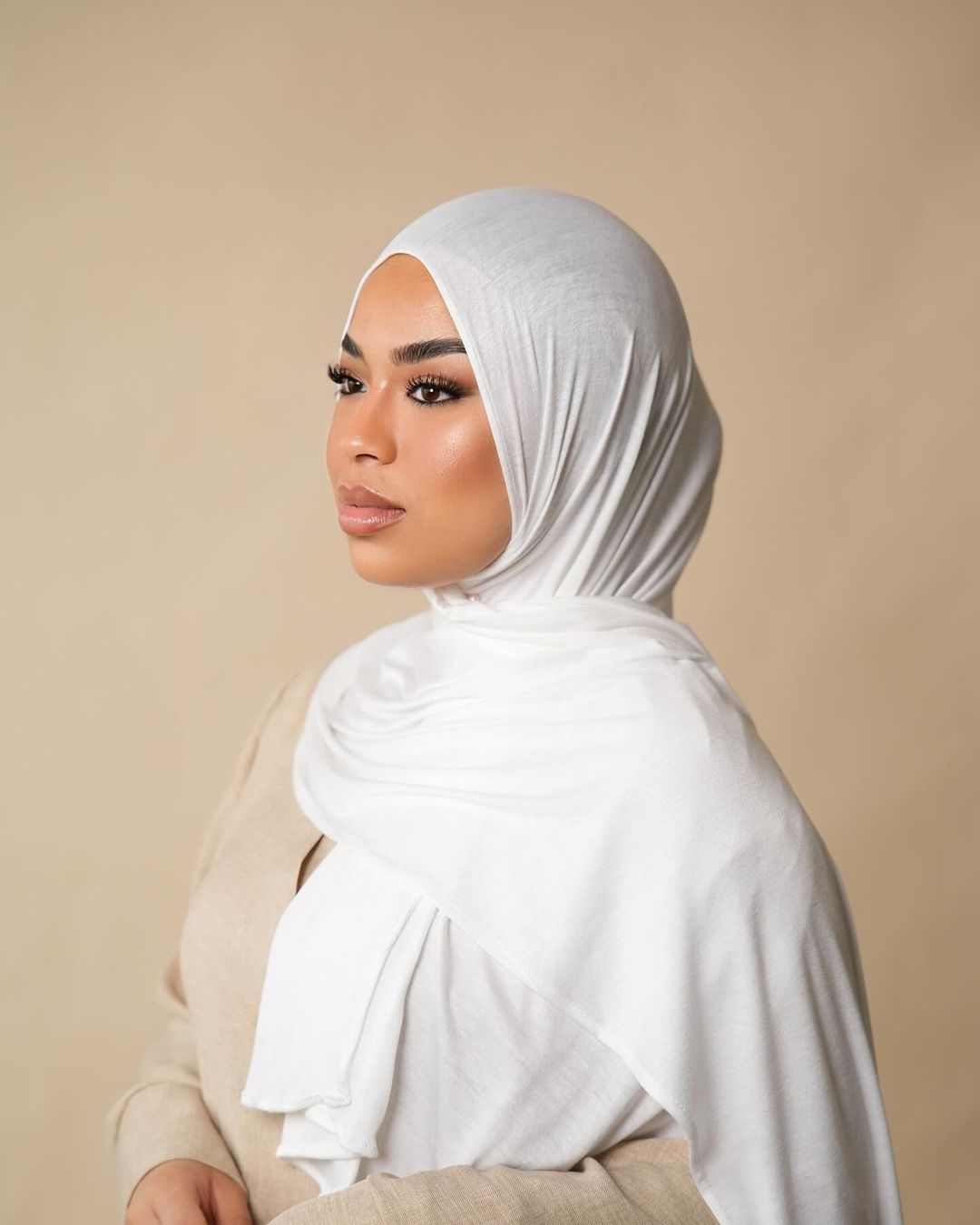 Solid-color lustrous cotton scarf for women