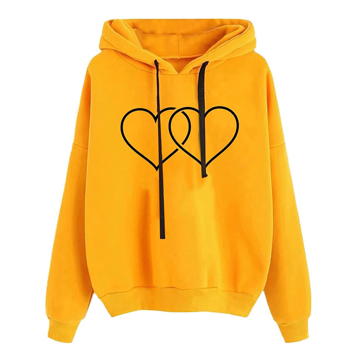 Women's Hooded Sweatshirt Loose Fit Printed Pullover
