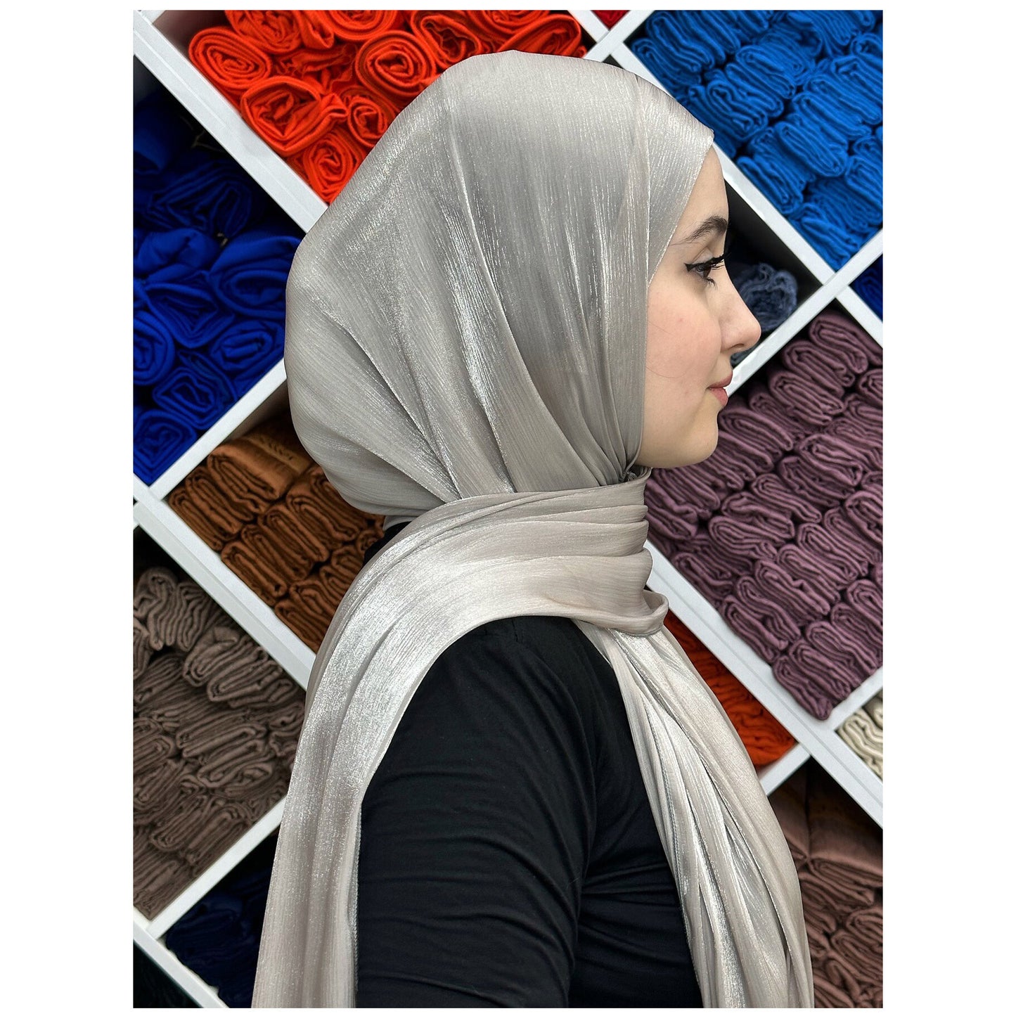 Solid-color breathable chiffon long scarf