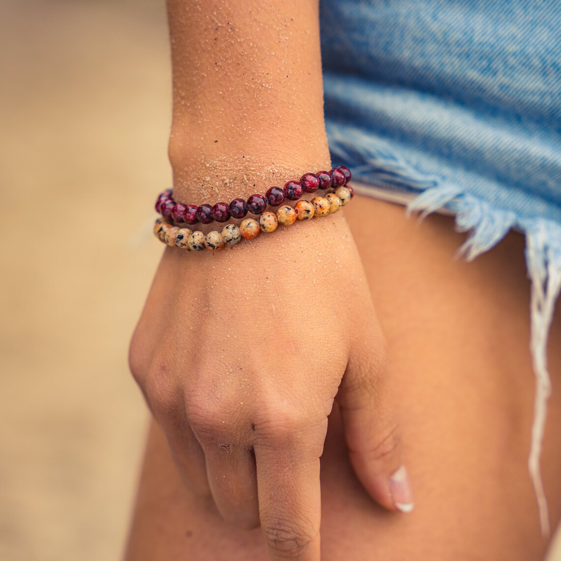 Natural Crystal Agate Tiger Eye Stone Bracelet