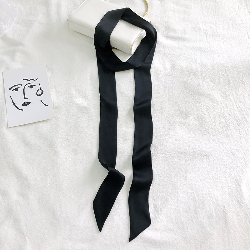 Long Solid Color Narrow Scarf for Women
