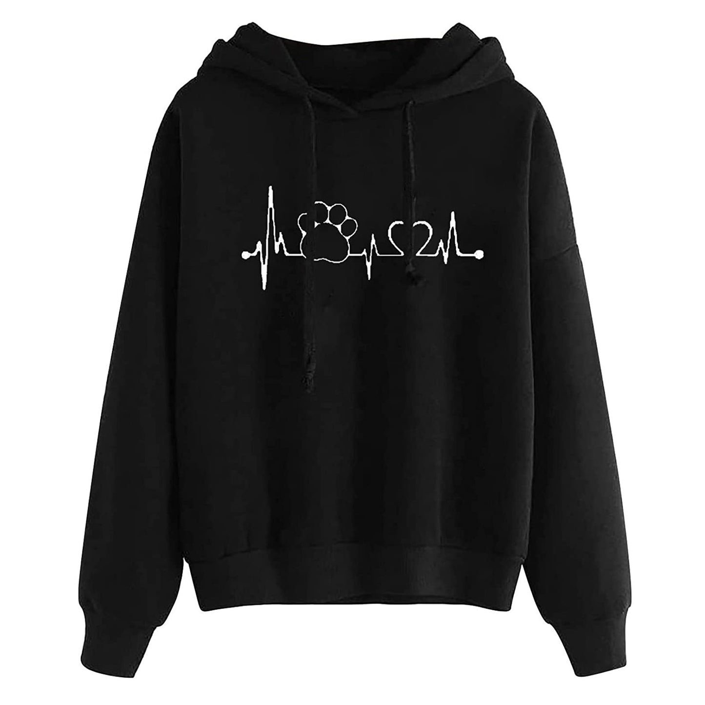 Women's Hooded Sweatshirt Loose Fit Printed Pullover