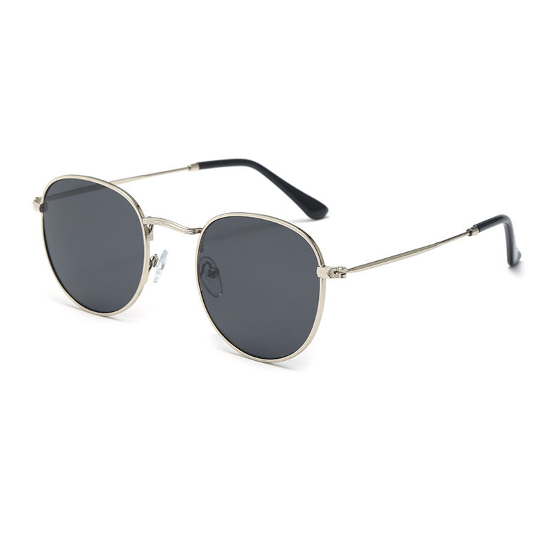 HD Anti-blue Ray Fashion Round Frame Metal Sunglasses