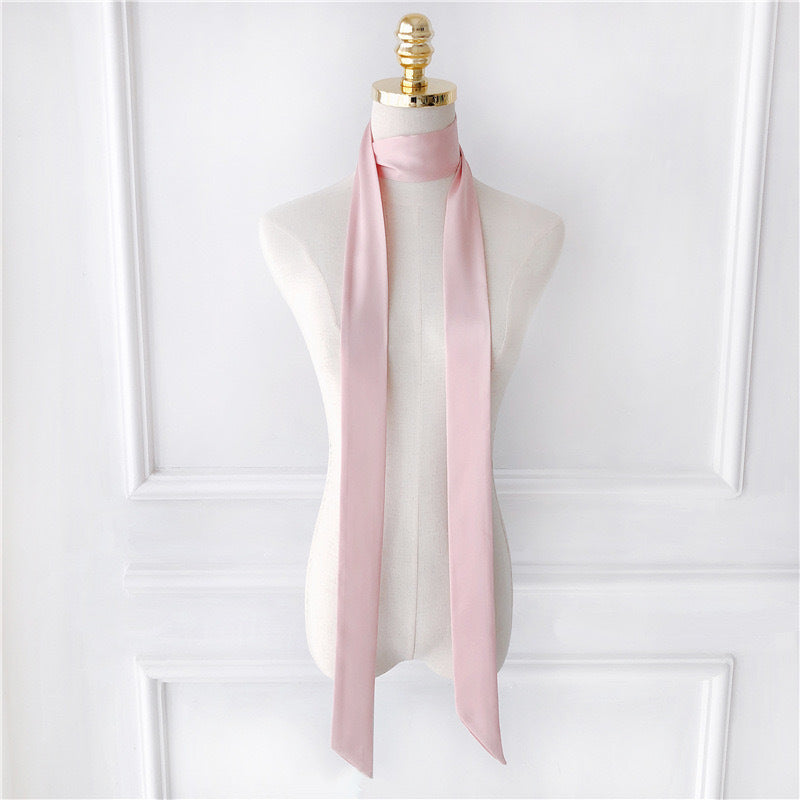 Long Solid Color Narrow Scarf for Women