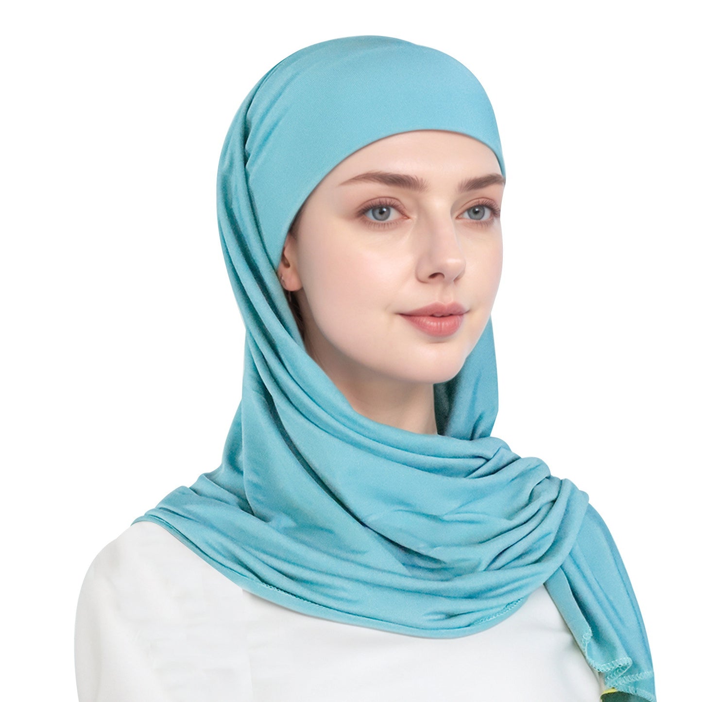 Muslim simple single-layer brim headscarf