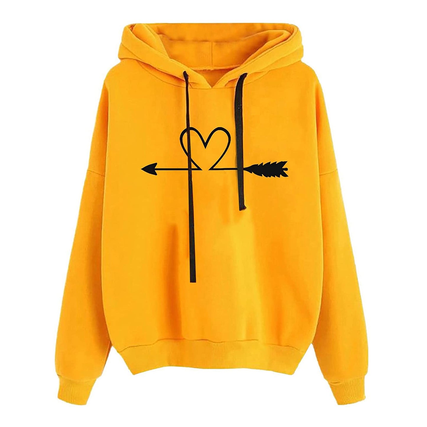 Women's Hooded Sweatshirt Loose Fit Printed Pullover