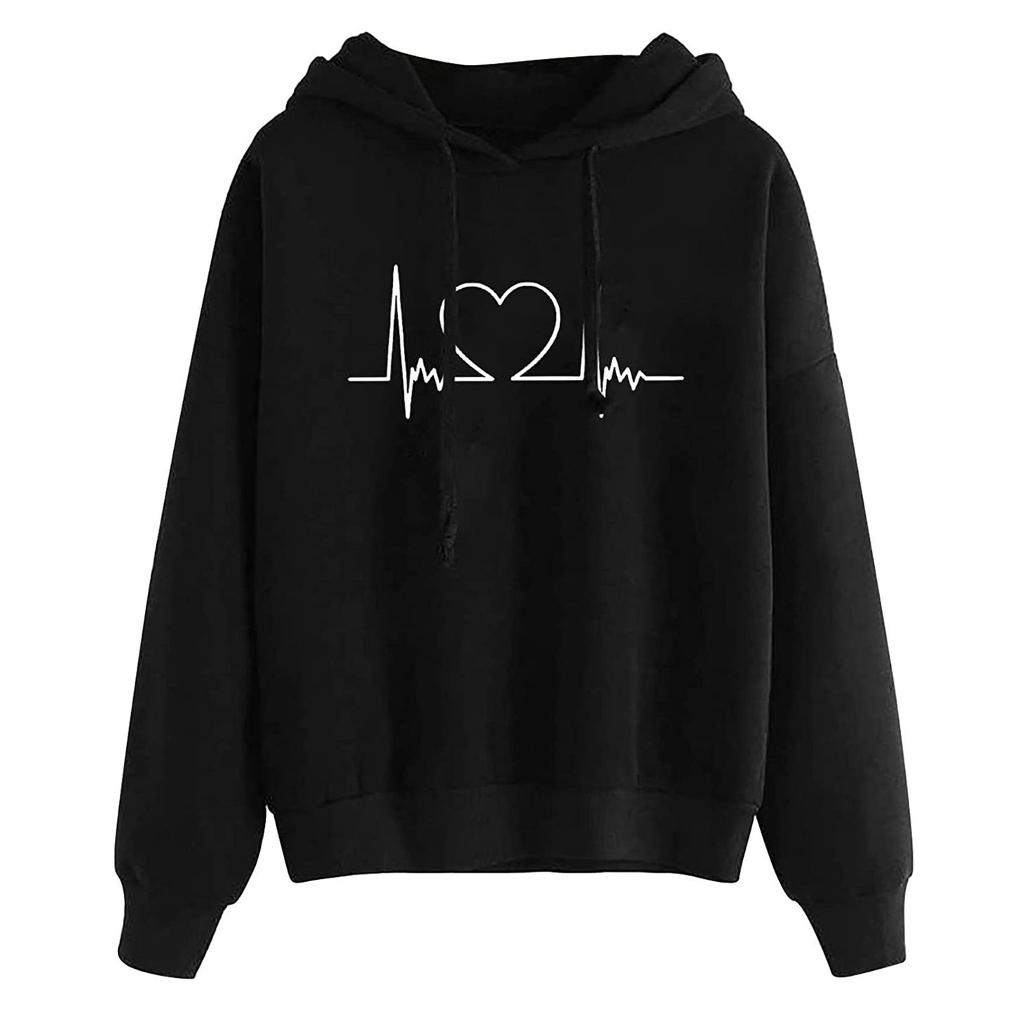 Women's Hooded Sweatshirt Loose Fit Printed Pullover
