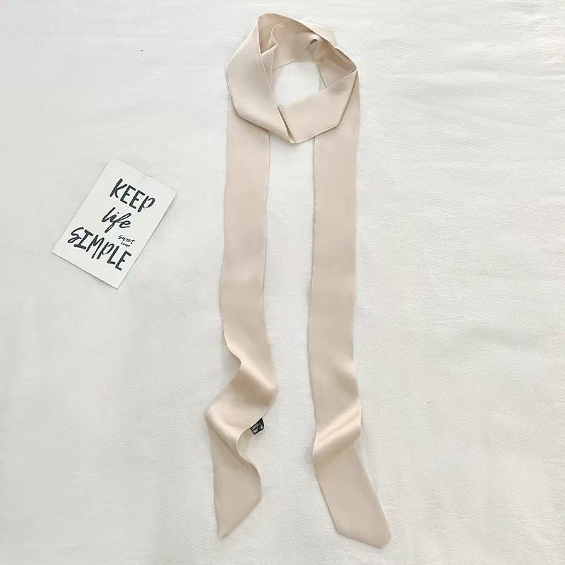 Long Solid Color Narrow Scarf for Women