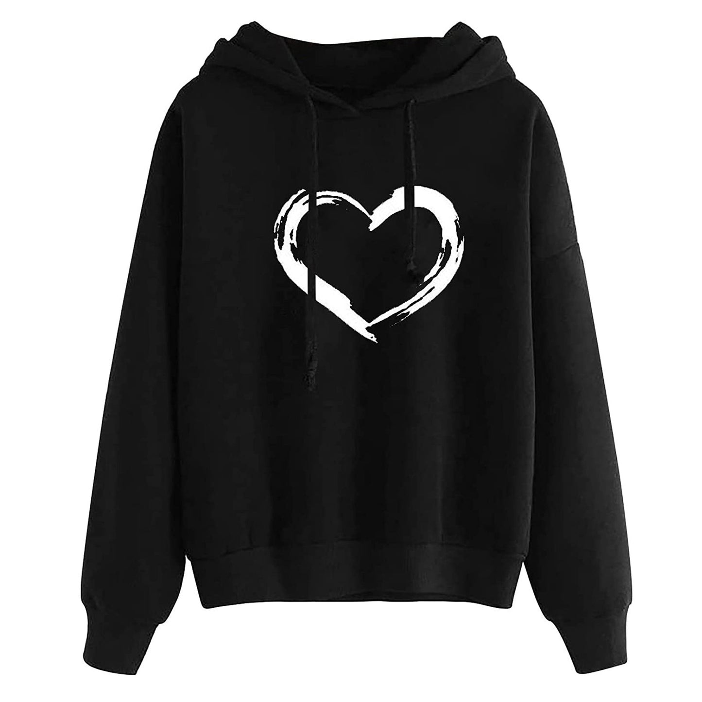 Women's Hooded Sweatshirt Loose Fit Printed Pullover