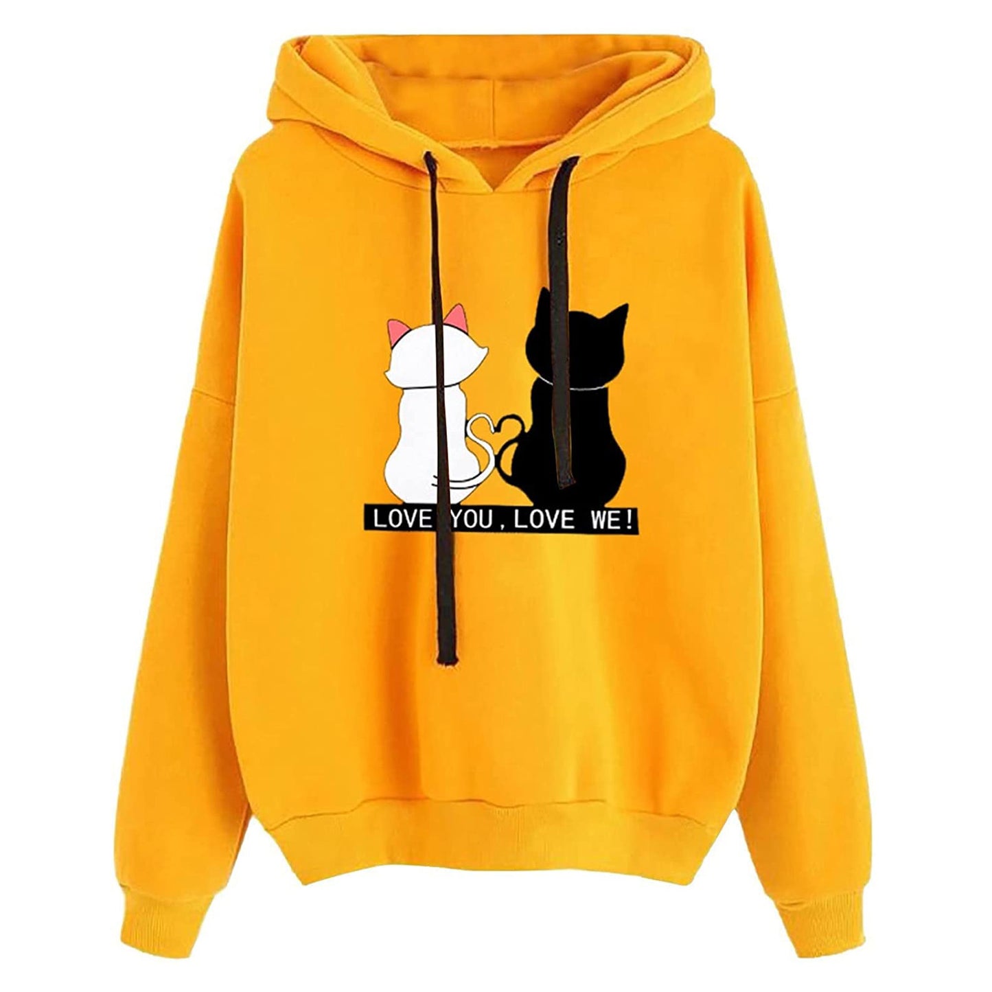 Women's Hooded Sweatshirt Loose Fit Printed Pullover