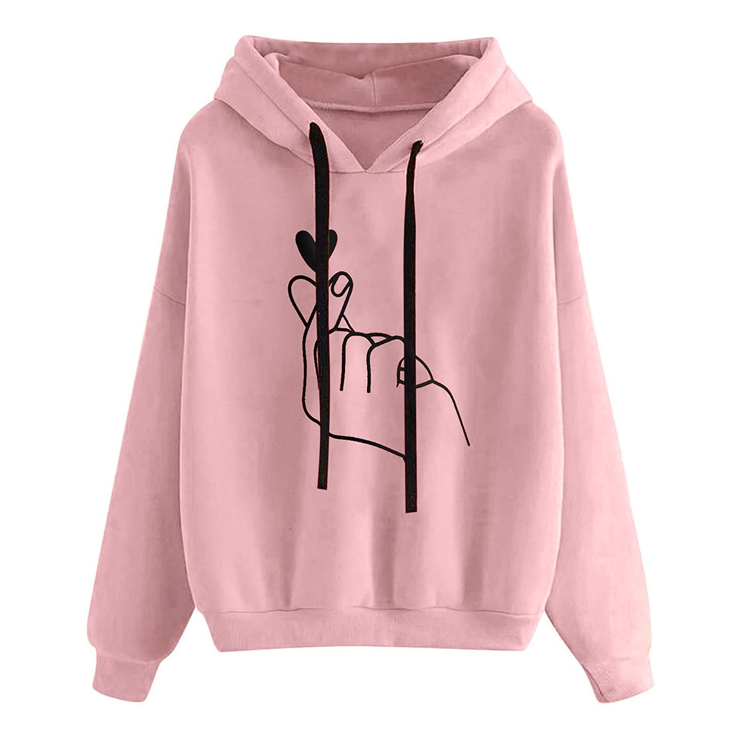Women's Hooded Sweatshirt Loose Fit Printed Pullover