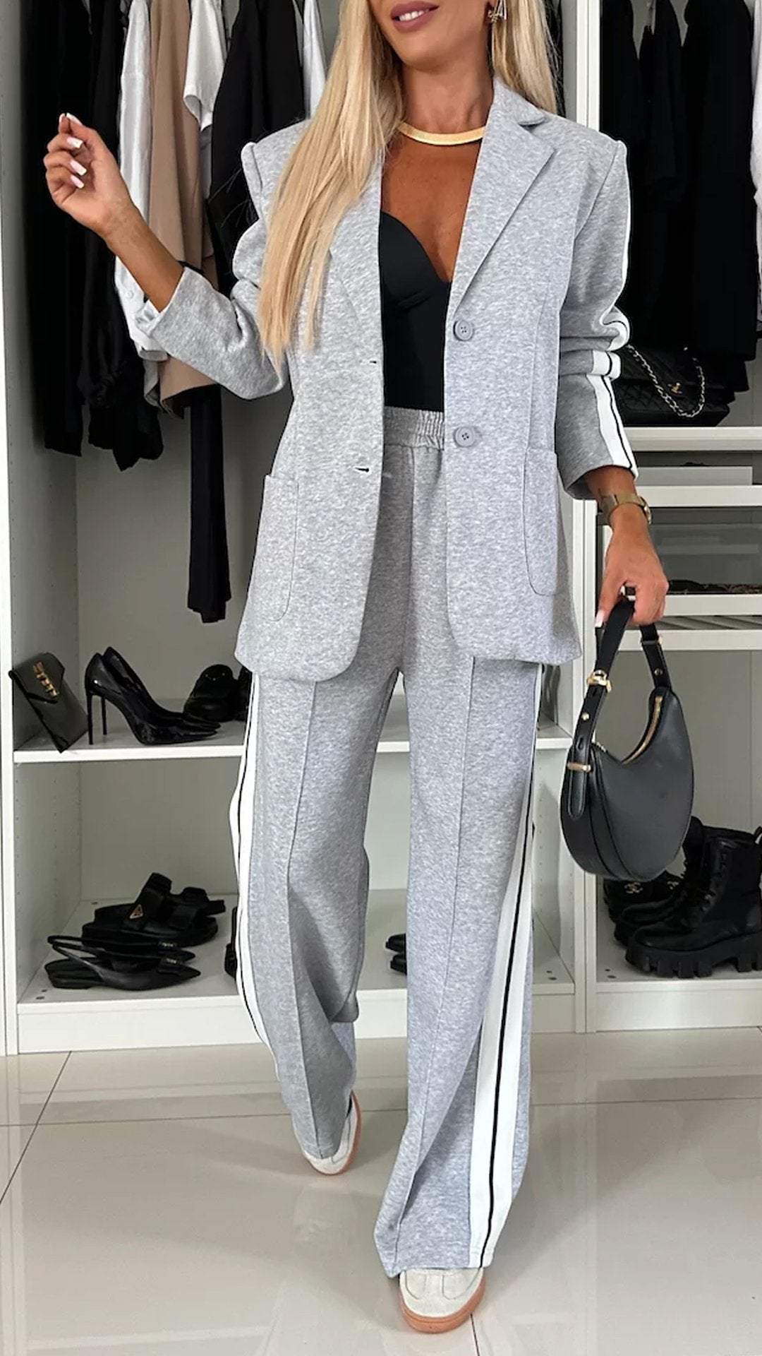 Women's Long-Sleeved Lapel Casual Suit