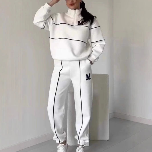 Women's Letter Stamping Casual Sports Two-Piece Suit