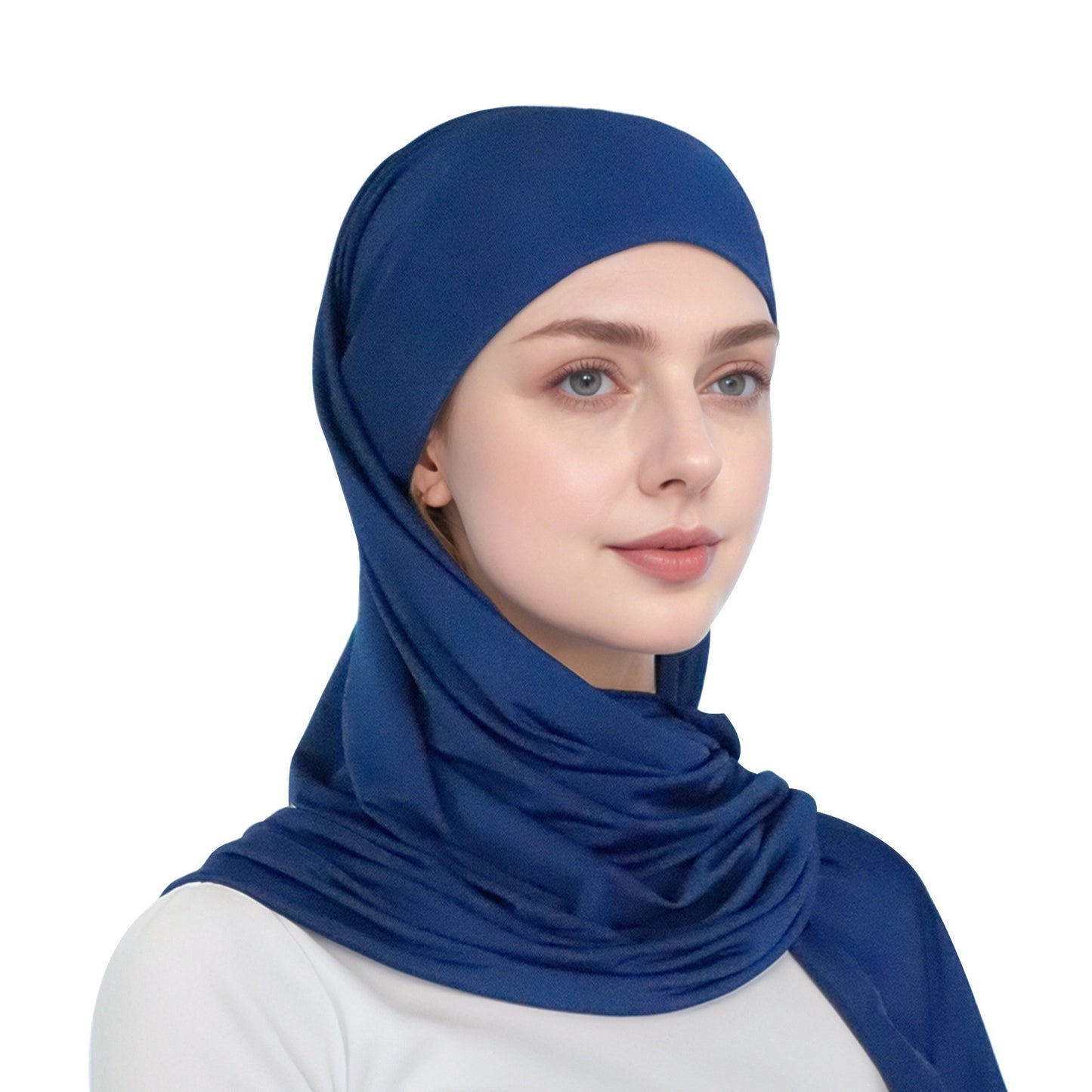 Muslim simple single-layer brim headscarf