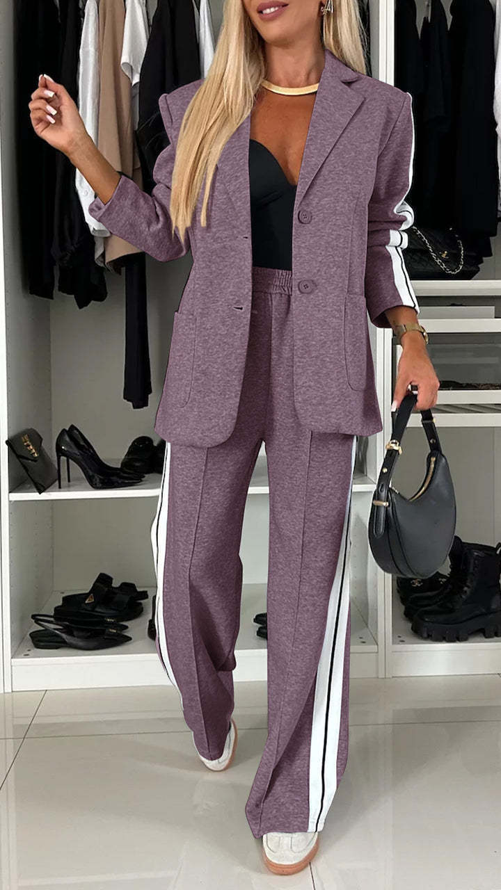 Women's Long-Sleeved Lapel Casual Suit