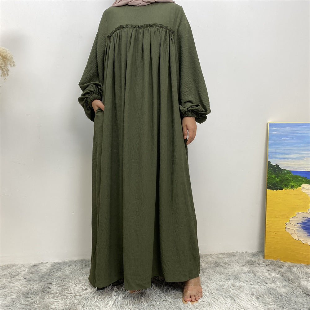 Muslim Abaya Dress with Side Pockets