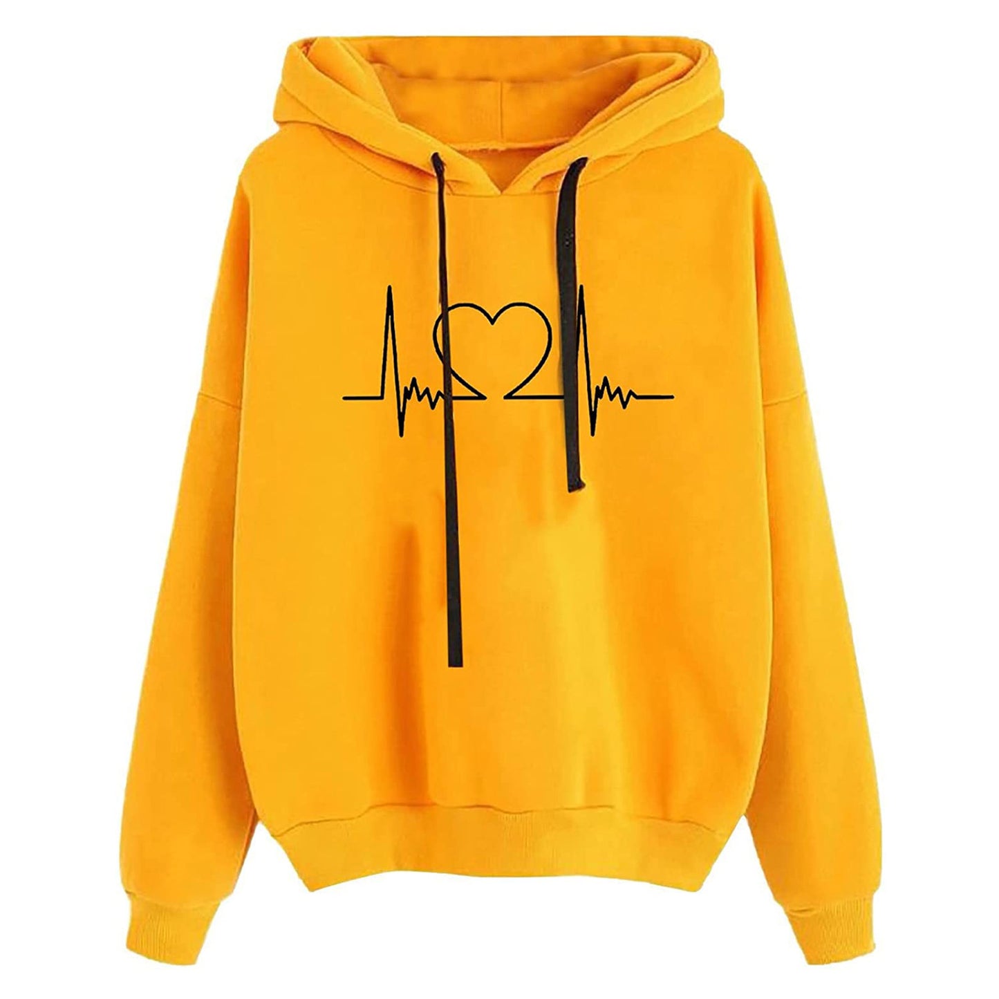 Women's Hooded Sweatshirt Loose Fit Printed Pullover