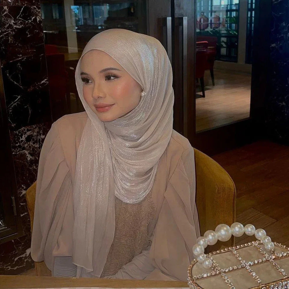 Solid-color breathable chiffon long scarf