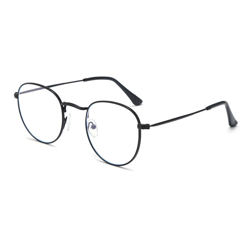 HD Anti-blue Ray Fashion Round Frame Metal Sunglasses